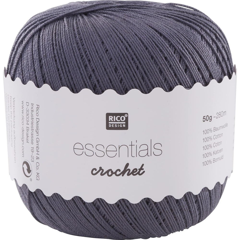 NWT New Rico Crochet Cotton Thread Gray